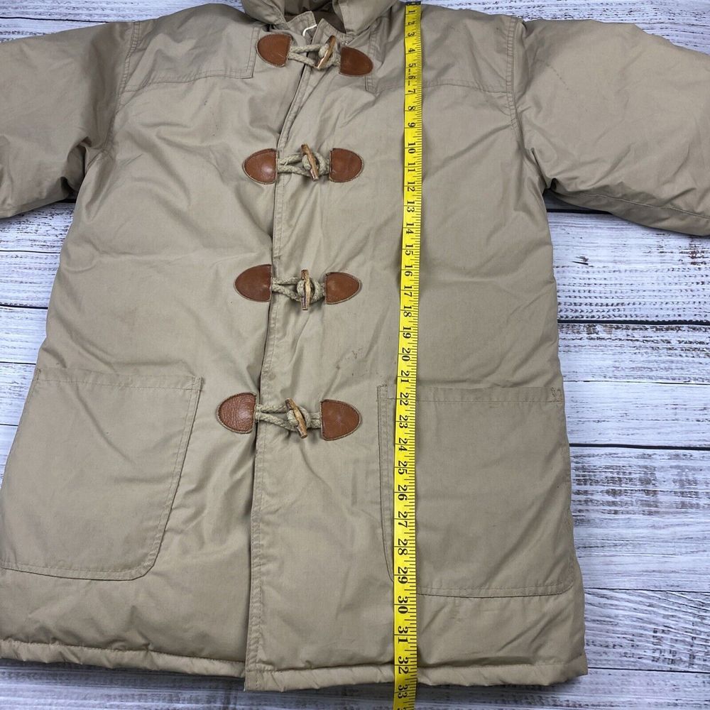 VTG GANDER MOUNTAIN Beige Duck Down Puffer Jacket Coat Men's Medium Toggle Front - Picture 2 of 13